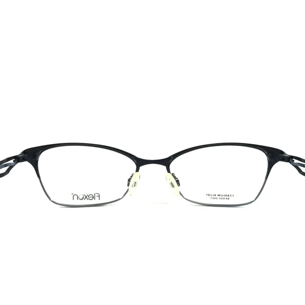 Flexon Eyeglasses Frames LUCILLE 412 Navy Blue Cat Eye Titanium 52-17-140